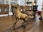 Vintage Brass Horse Figurine  8x11 Solid Brass Aged