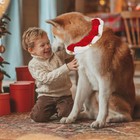 Dog Cat Christmas Costume Festive Necklace Xmas Accessory Pet Collar With Bell