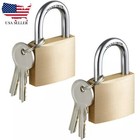 2 Pack Solid Brass Padlock With Key - 1 5  Wide Lock Body