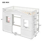 Twin Size Wood House Loft Bed W ladder For Kids Teens Bedroom Furniture-white