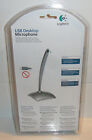 Logitech Usb Desktop Microphone 980186-0403 Black   Silver - New Factory Sealed