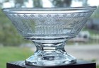 Unusual Eapg Clear Glass Small Server Rare Oasis Pattern Hobbs Bruckunier Camels