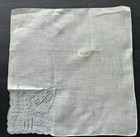 A  Vintage White Hankie Pale Blue Monogram P Madeira Hand Embroidered New Bride