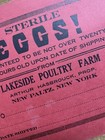 Antique vtg 1900 s Eggs Sign Lakeside Poultry Farm  New Paltz Ny Hudson Valley
