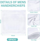 12 Pcs Men s Cotton Handkerchiefs White Pocket Squares Breathable Stylish