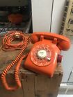 Vintage Retro Orange Rotary Telephone Itt