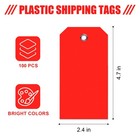 100 Pieces Plastic Shipping Tags With Reinforced Wire 2 36 X 4 7  Re dred