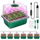 Green Seed Starter Tray Set With Grow Light  Adjustable Brightness   Humidity Do