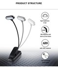 Led Book Light Clip On Reading Lamp Flexible Portable Battery Powered For Bed