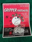 Vintage Gripper Snap Fasteners On Card Strong Tap In Snaps Sewing Notions     Read