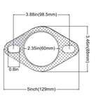 Ygq 2 25 Inch 60mm Exhaust Gasket 2 Bolt For Muffler Flange In  Silvery 
