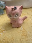 1950 Lefton 044 Pink   Blue Cats With Rhinestone Eyes Salt And Pepper Shaker Set