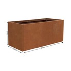 Corten Steel Planter 36x12x16 Inch Rectangular Planters Metal Garden Planter Box