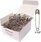 200 Pcs Heavy Duty Large 1-1 2  Safety Pins - High-grade Steel  Nick