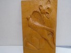 Vintage Hand Carved  Wood Picture  Pheasant And Coyote 
