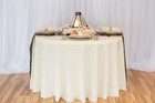 Ivory Round 108 Inch Polyester Table Cloth For Weddings  Banquets  Events