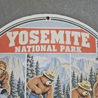 Vintage 1949 Yosemite National Park 12  Porcelain Sign Smokey Bear Bigfoot