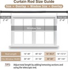 Set Of 2 Black Curtain Rod 16-94 4 Inch Adjustable Metal Window Treatment Rods