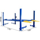 Weize 8500lbs 4 Post Storage Lift With Casters Garage Parking Lift Car Hoist