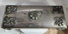 Vtg Silver Plate Godinger Jewelry Box Coffin Red Velvet In Cherries Gothic 9 
