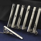 Men Metal Silver Tone Simple Necktie Tie Bar Clasp Clip Clamp Pin Gift    