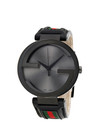 Gucci Interlocking G Xl Black Dial Red   Green Leather Strap Watch Ya133206