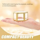 Vintage Gold Hexagonal Jewelry Box - Glass - 3 1x2 5x1 7 Inches