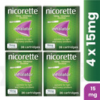 4 X Inhalator Ni-corette 15mg 36 Cartridges