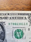 One Dollar Bill Ink Heavy Color  Serial Number 1 Error Federal Reserve Note