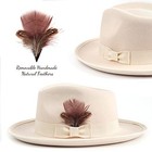  Fedora Hats For Men   Women Wide Brim Felt Hat Dress Panama X-large Cream