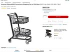 Lot Of  4  Medium Size Blue Painted Steel 2-basket Shopping Carts Local P-u Only