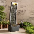 Modern Curved Waterfall Fountain W  Led Indoor Outdoor Relaxation Decor New