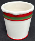 Yankee Candle Ceramic Votive Holder Christmas Red Snowflake Green Stripe