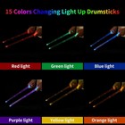 Rechargeable 15 Color Changing Led Light Up Drum Sticks  2pcs   Pack  