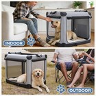 Foldable Soft Dog Crate  600d Oxford Fabric  Portable Pet Kennel With 3 Doors