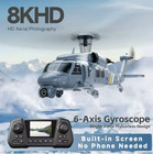 4d Rc Helicopter Black Hawk  Apache With 6 Axis Gyro  8k Aerial Camera Screen Rc