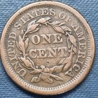 1857 Small Date Braided Hair Large Cent 1c Vf Details Key Date  102041