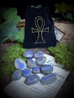 Egyptian Oracle Rune Stones  Wicca Pagan Witchcraft Divination Ankh Bag Runes