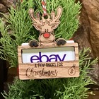 Christmas Gift Card       holder Ornament Laser Cut Engraved Made Usa Holds 3 Cards