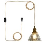 Vintage Glass Pendant Light Plug-in Hanging Lamp For Kitchen Island Living Room