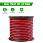 12 Gauge Wire 100ft 2 Conductor Electrical Cable - Red And Black low Voltage pvc