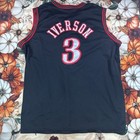 Nike Philadelphia 76ers Allen Iverson Sixers Jersey Black Script Mens Size 4xl