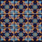 Mexican Tile Folk Art Handmade Talavera Backsplash Handpainted Mosaic   C264