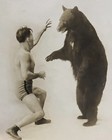 Rare Vintage 1930 s Bronko Nagurski Wrestling Bear Type 1 Photo Chicago Bears