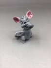 Vintage Gray Mouse With Pink Ears  Porcelain Miniature 3    Tall