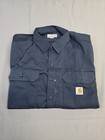 Carhartt Mens Long-sleeve Button-down Work Shirt  Navy