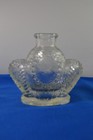 Vintage Art Deco 1940s Clear Glass Perfume Bottle With Fleur De Lis Stopper
