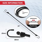 Workpro 24 Inch Bungee Cord With Hooks 4 Pack Rubber Heavy Duty Straps Black