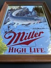 Miller High Life Muskie Bar Mirror Beer Sign Wisconsin Sportsman Series