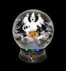 Gemmy Hurricane Snow Globe Happy Halloween Ghost pumpkin Lights Up Talks